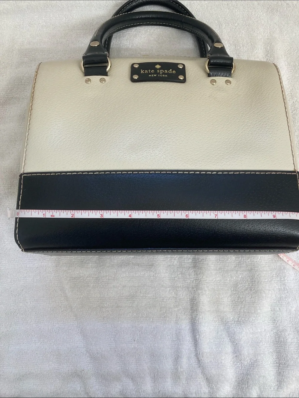 kate spade Two-Tone Cream and Black Dome Satchel